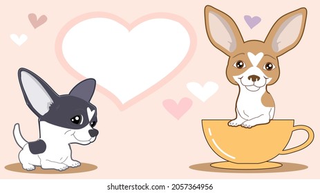 Dibujar el diseño del carácter vector Perro Chihuahua