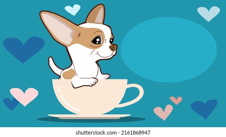Dibujar el diseño del carácter vector Perro Chihuahua