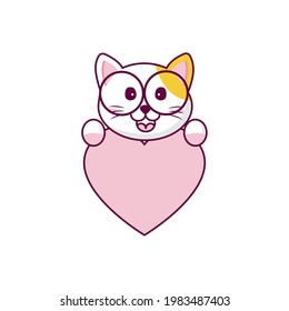 Dibujar ilustración vectorial colección de caracteres lindo gato. Estilo de dibujos animados Doodle.