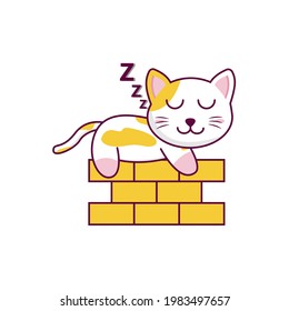 Draw vector illustration character collection cute cat. Doodle cartoon style.