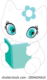 Dibujar ilustración vectorial colección de caracteres lindo gato. Estilo de dibujos animados Doodle.