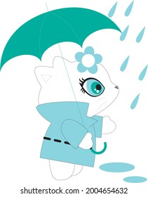 Draw vector illustration character collection cute cat.Doodle cartoon style.