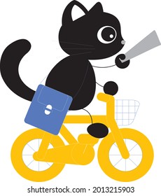 Draw vector illustration character collection cute Black Cat. Doodle cartoon style.