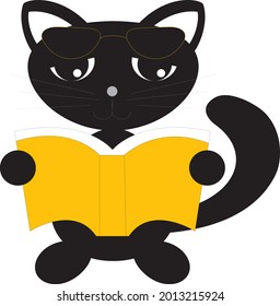 Draw vector illustration character collection cute Black Cat. Doodle cartoon style.