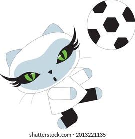 Dibujar la colección de caracteres de ilustración vectorial lindo Gato deportivo. Estilo de dibujos animados Doodle.