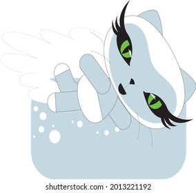 Zeichnen Sie Vektorgrafik-Zeichensammlung cute Sportive Cat. Doodle Cartoon Stil.