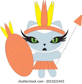 Dibujar la colección de caracteres de ilustración vectorial lindo Gato deportivo. Estilo de dibujos animados Doodle.