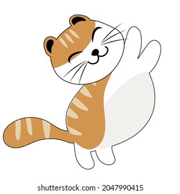 Draw vector illustration character collection cute cat.Doodle cartoon style