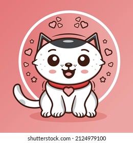 Dibujar ilustración vectorial colección de caracteres lindo gato. Estilo de dibujos animados Doodle. Ilustración vectorial del gato bebé para la ducha de bebé.
