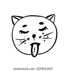Draw vector illustration character collection cute cat.Doodle cartoon style