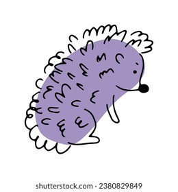 Draw vector illustration character cute hedgehog
