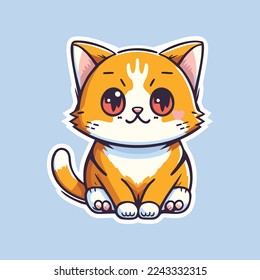 Draw vector illustration character design collection stickers funny cats Doodle cartoon style