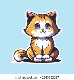 Draw vector illustration character design collection stickers funny cats Doodle cartoon style