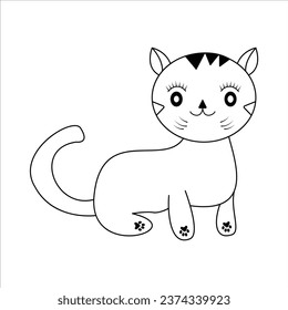 Zeichnen Sie Vektorgrafik-Design-Sammlung Umriss lustigen Katzenkarikaturen Stil
