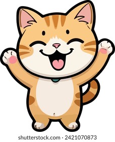 Draw vector illustration character design collection stickers funny cats Doodle cartoon style