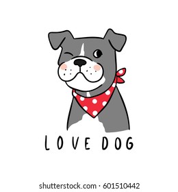 Draw vector illustration Character design of dog with love dog.