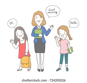 2,150 Kids saying hello Stock Illustrations, Images & Vectors ...