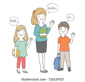 Child Saying Hi Stock Illustrations, Images & Vectors | Shutterstock