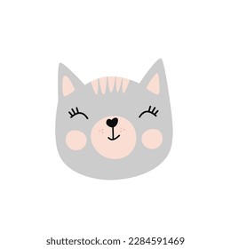 Zeichne Vektorgrafik süße Katze. Doodle Cartoon Stil.