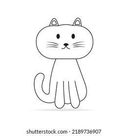 Dibujar el gato del banner de diseño de ilustración vectorial. Estilo de dibujos animados Doodle.