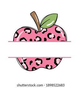 Draw Vector Illustration Design Teacher Apple Monogram For Back To School And Teachers Day.Graphic Printable.