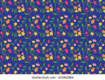 Draw vector pattern background of flowers blooming.
