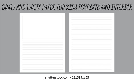 DIBUJAR Y ESCRIBIR PAPEL PARA PLANTILLA E INTERIOR DE NIÑOS