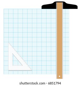 Draw your graphic plan on this graph paper copy space. Back to the pre CAD drawing board with T-Square and Triangle Tool.