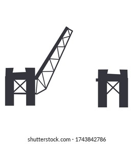 drawbridge. flat simple outline illustration