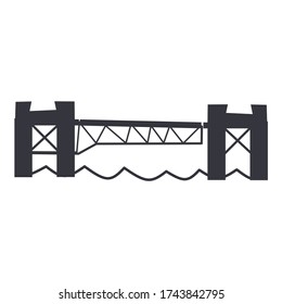 drawbridge. flat simple outline illustration
