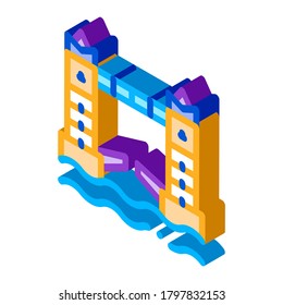 drawbridge icon vector. isometric drawbridge sign. color isolated symbol illustration