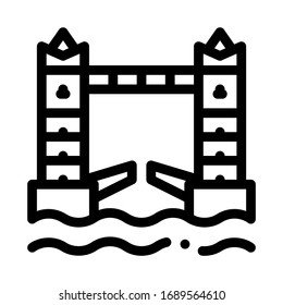 drawbridge icon vector. drawbridge sign. isolated contour symbol illustration