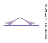 Drawbridge vector illustration. Highway bridge, waterway, harbor. Bridges concept. Vector illustration can be used for topics like architecture, transportation, city
