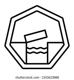 Drawbridge Vektor-Rahmensymbol einzeln auf weißem Hintergrund
