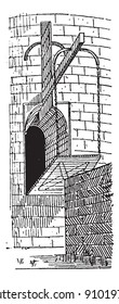 Drawbridge, vintage engraved illustration. Dictionary of words  and things - Larive and Fleury - 1895.