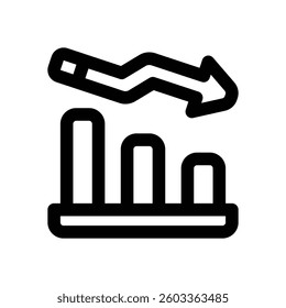 drawdown line icon. Clean and minimalist vector icon for websites, mobile apps, presentations, and logos. Fully scalable and customizable for any project.