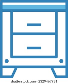 Drawer Blue Icon - Single Icon, Vector