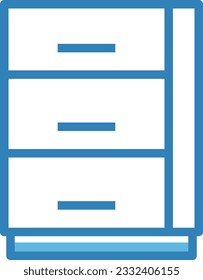 Drawer Blue Icon - Single Icon, Vector