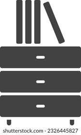 Drawer Book Icon Bild. Geeignet für mobile Anwendungen.