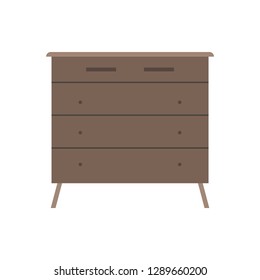 Drawer brown box style equipment retro with shelf. Apartment contemporary simple wooden furniture