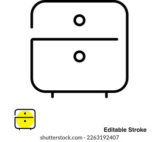 Drawer Cabinet Vector Line Icon