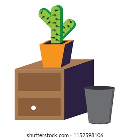 drawer and cactus pot