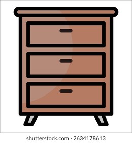 Drawer Chest Icon Element For Design