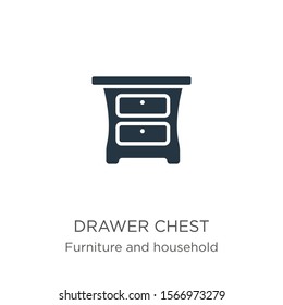 Drawer chest icon vector. Trendy flat drawer chest icon from furniture and household collection isolated on white background. Vector illustration can be used for web and mobile graphic design, logo, 