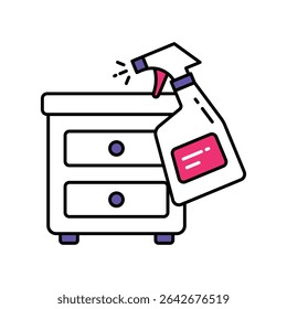 Drawer Cleaning Vector Filled outline illustration style icon. EPS 10 file 
