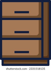 Drawer Color Line Icon - Single Icon, Vector