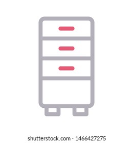 drawer colour line vector icon
