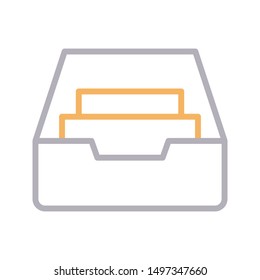 drawer colour line vector icon