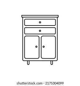 drawer, cupboard icon vector illustration logo template for many purpose. Isolated on white background.