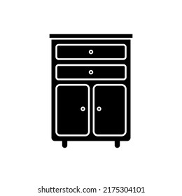 cajón, icono del armario icono ilustración de vector plantilla para muchos fines. Aislado sobre fondo blanco.